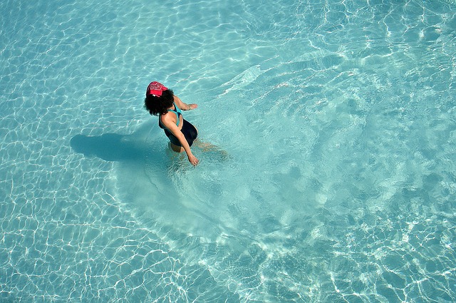 woman in swimming pool